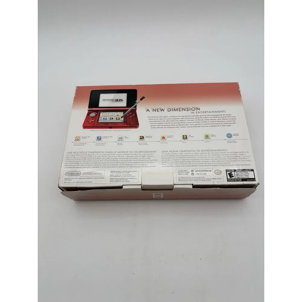 Nintendo 3DS Flare Red Complete in Box CIB Excellent Condition CRT-001